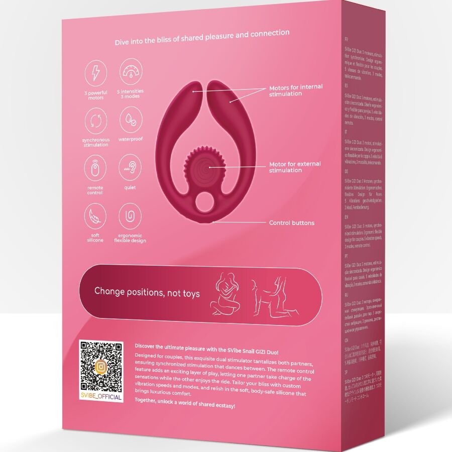 Snail Vibe - Gizi Duo Paarstimulator Fernbedienung Burgund