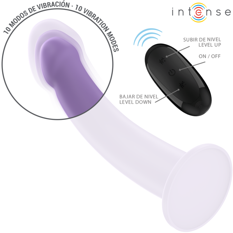 Intense - Eddie Vibrator 17,5 cm 10 Vibrationen Lila Fernbedienung