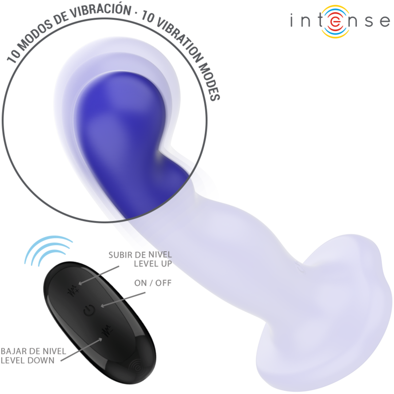 Intense - Shorty Vibrator mit Saugnäpfen Blau Fernbedienung