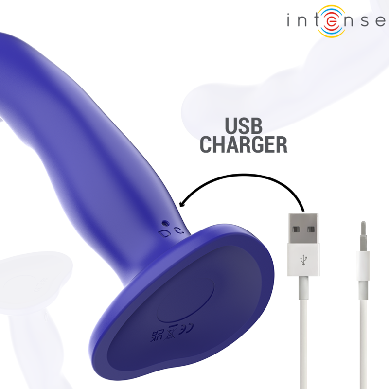 Intense - Shorty Vibrator mit Saugnäpfen Blau Fernbedienung