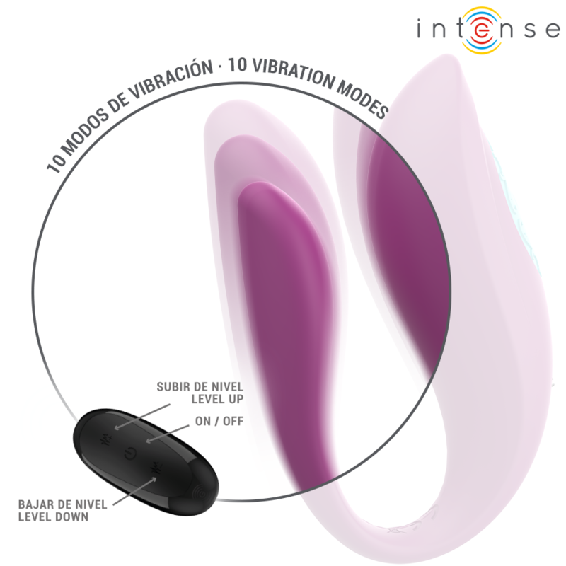 Intense - Annie U-Förmiger Vibrator und Stimulator Lila Fernbedienung