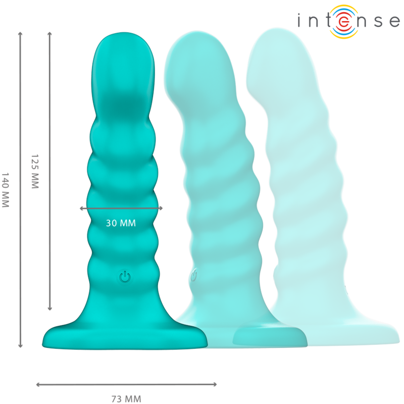 Intense - Buffy Vibrator Grösse S Spirale Design 10 Vibrationen Blau Fernbedienung