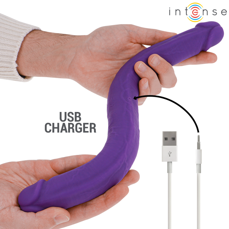 Intense - Gunter Dildo Doppelvibrator 40 cm Lila Fernbedienung