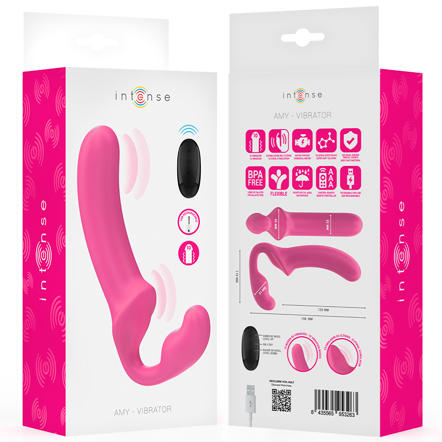Intense - Amy Doppelvibrator 20 cm Rosa Fernbedienung