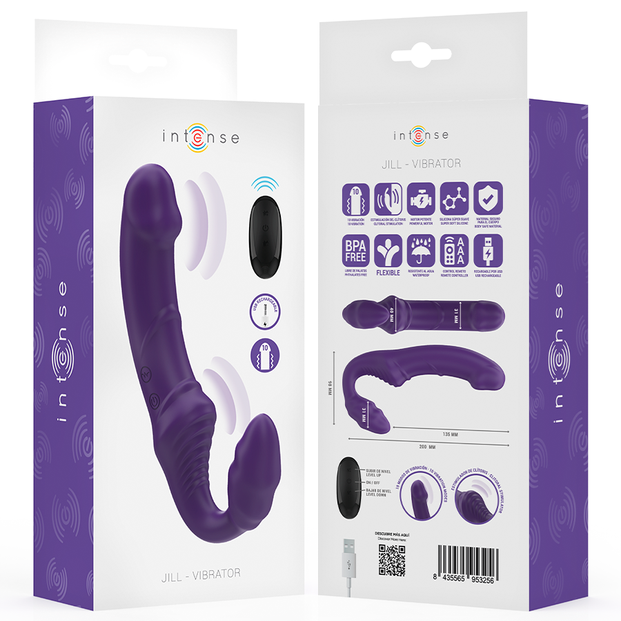 Intense - Jill Doppelvibrator 20 cm Lila Fernbedienung