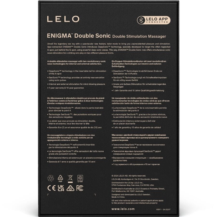 Lelo - Enigma Doppel-Schallvibrator Point g Schwarz
