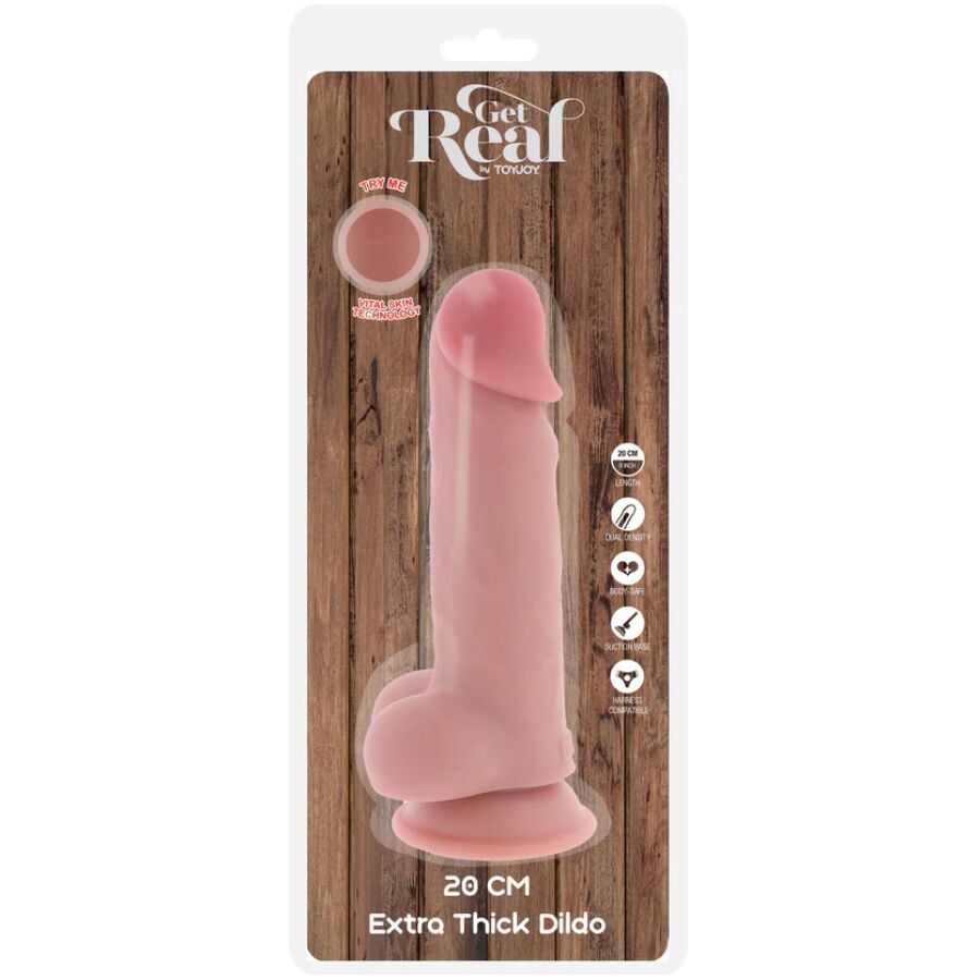 Get Real - Deluxe Realistischer Penis mit Hoden Extra Dick 20 cm