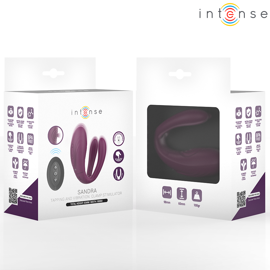 Intense - Sandra Klappe- und Vibrationsklemmstimulator mit Fernbedienung