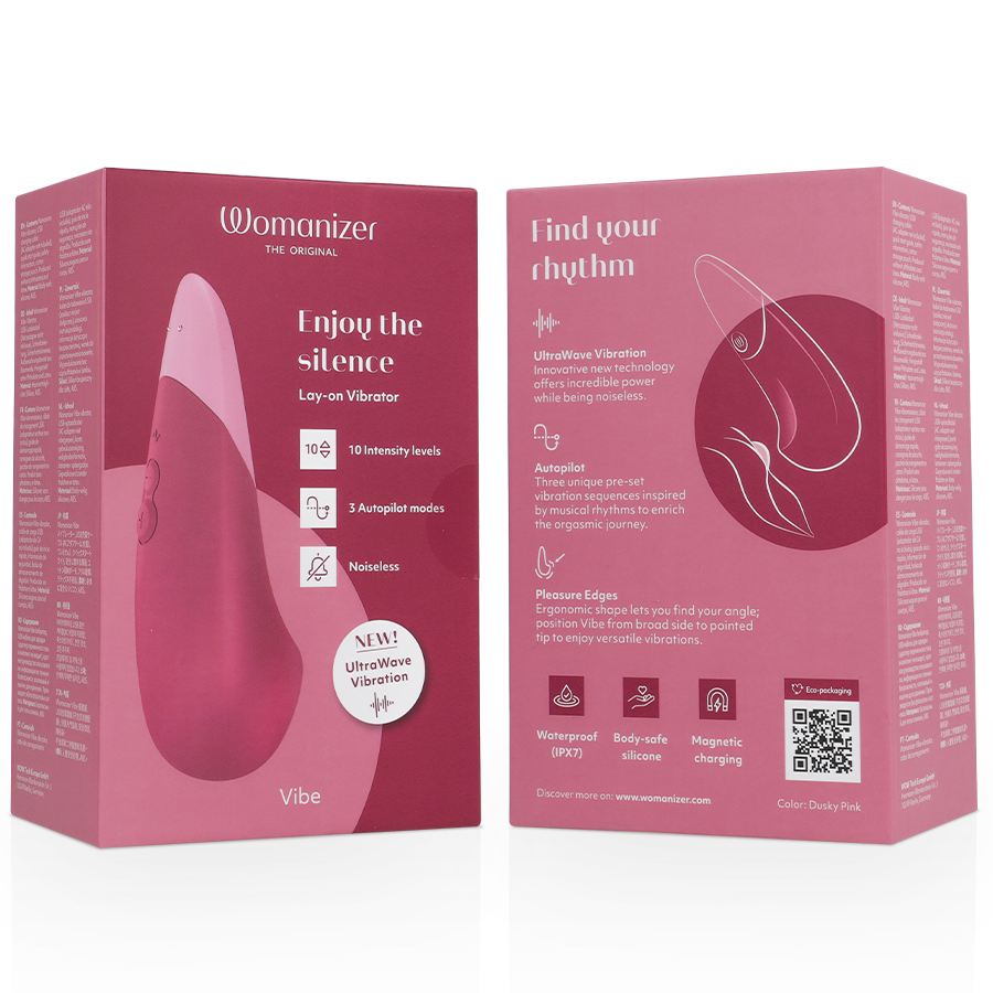 Womanizer - Vibe Lay-On Silent Vibrator Dusky Pink