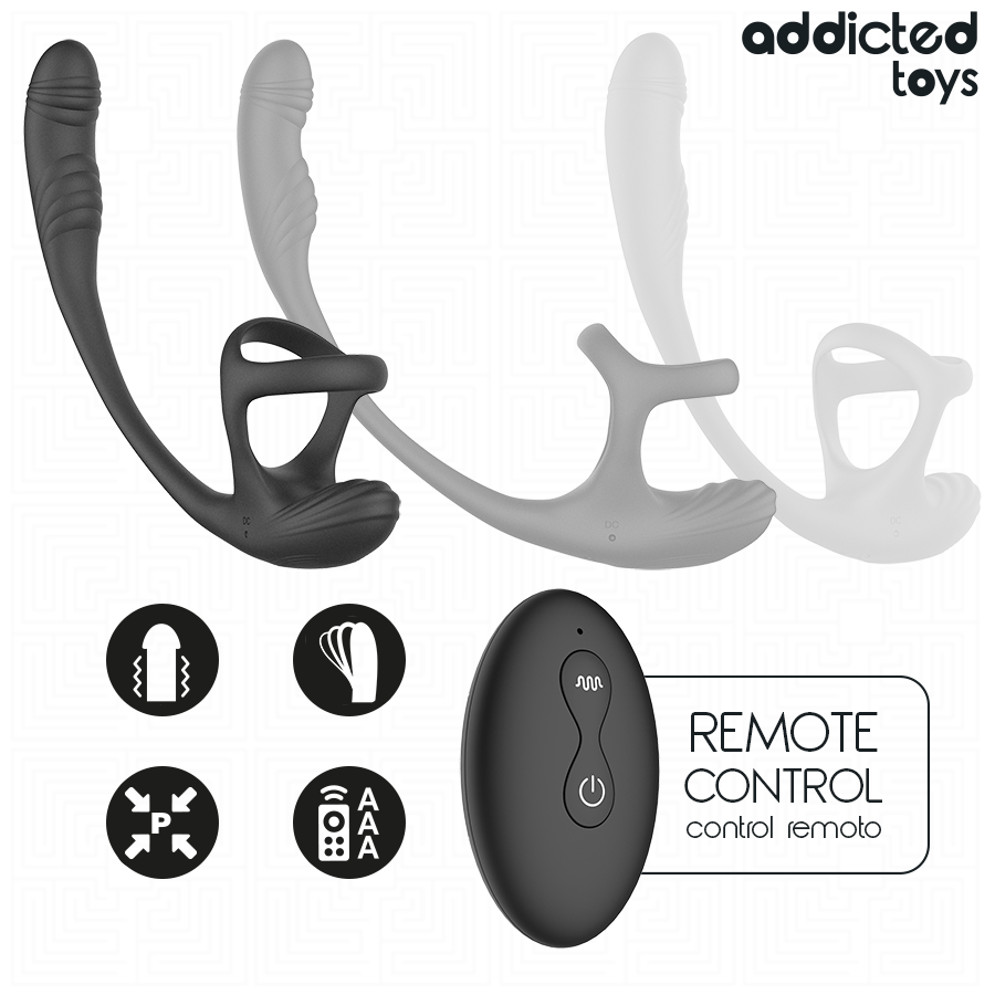 Addicted Toys – Analplug mit Vibration, 360°-Wellung und Hodenstimulator