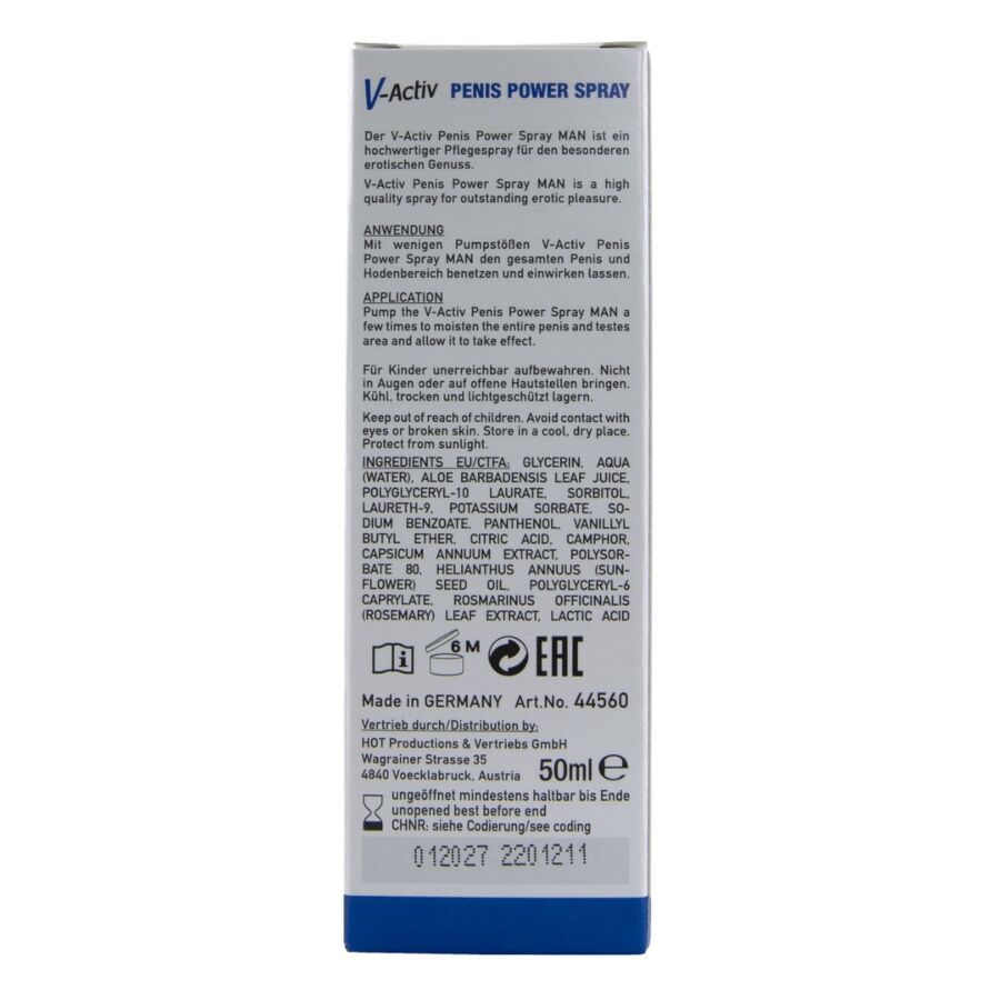 Hot - V-Aktiv Penis-Power-Spray für Männer 50 ml