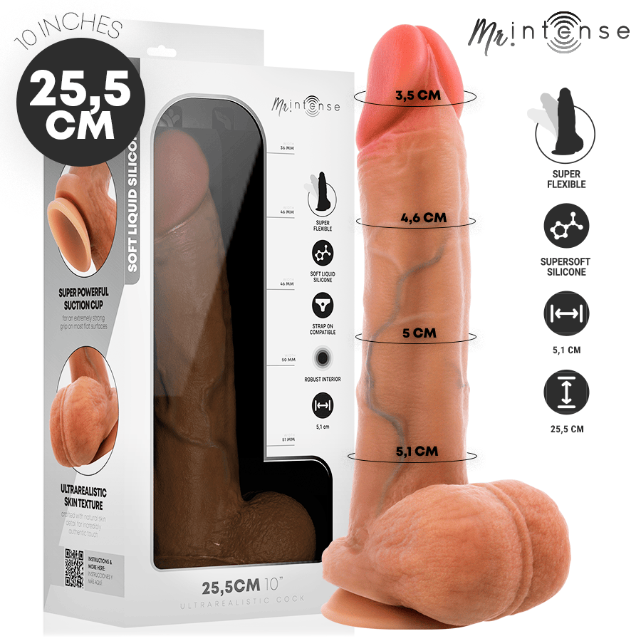 Realistischer Dildo Gary XL aus Silikon mit Hoden 25,5 cm Ø 5,1 cm