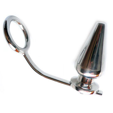 Metal Hard - Stahlring mit Analplug, 45 x 50 mm
