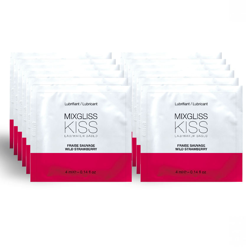 Mixgliss - Wasserbasiertes Gleitmittel Erdbeergeschmack 12 Einzeldosis 4 ml