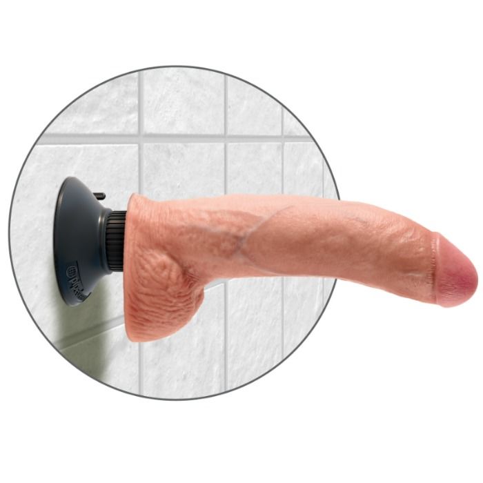 King Cock - Vibratordildo mit Hoden 23 cm Natur