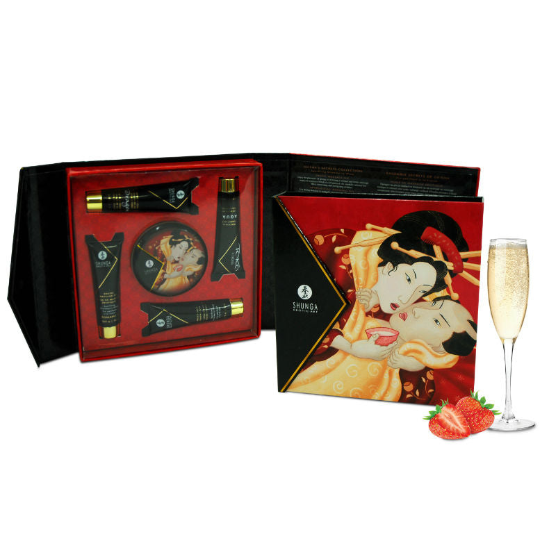 Shunga - Geheimes Geisha-Erdbeer- und Cava-Kit