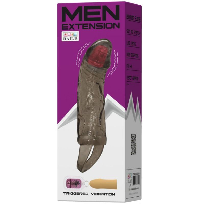 Baile - Penisverlngerungshülle mit Vibration und Gurt für Hoden 13.5 cm