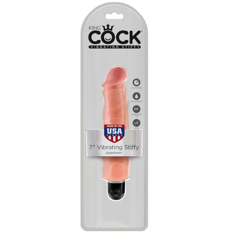 King Cock - Steifer Realistischer Vibrator 17.8 cm Natürlich