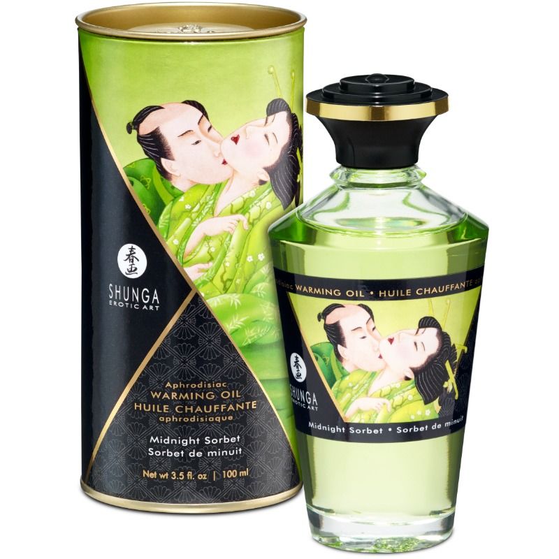 Shunga - Massageöl mit Wärmeeffekt Mitternachtsorbtgeschmack 100 ml