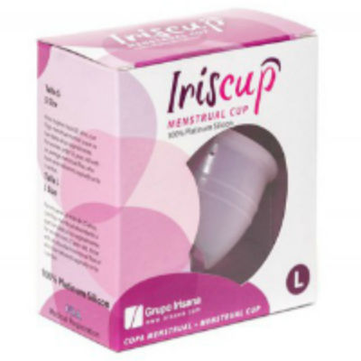 Iriscup - Grosser Rosa Monatstasse + Kostenloser Sterilisatorbeutel