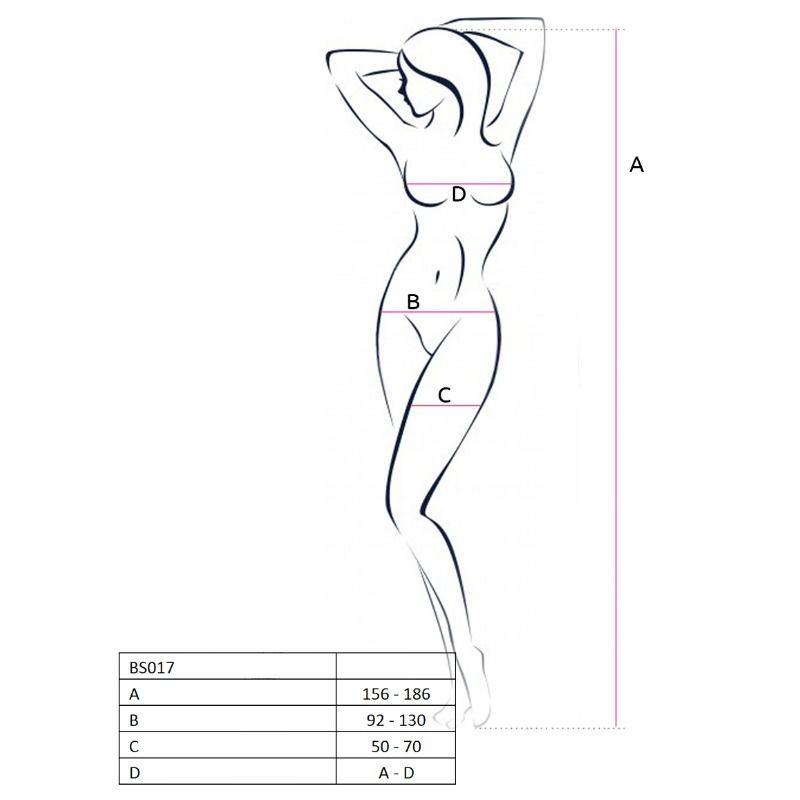 Passion - Woman Bs017 Weisser Bodystocking, Eine Grösse