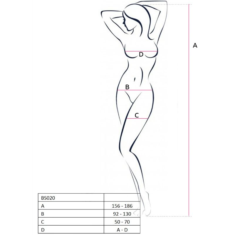 Passion - Woman Bs020 Bodystocking Schwarz Eine Grösse