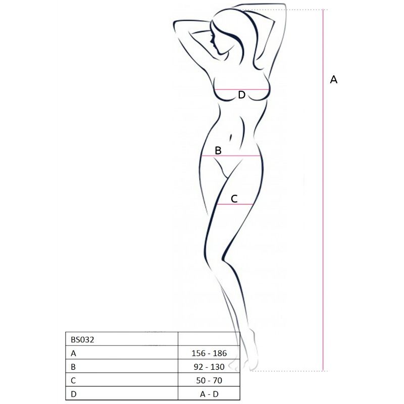Passion - Woman Bs032 Roter Bodystocking, Eine Grösse