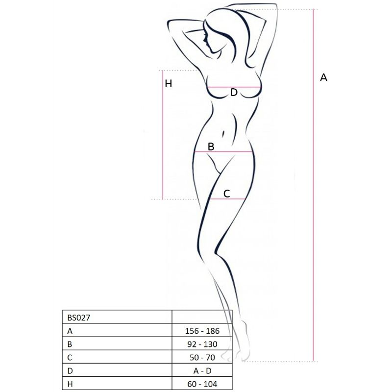 Passion - Woman Bs027 Schwarzes Kleiderbodystocking, Einheitsgröße