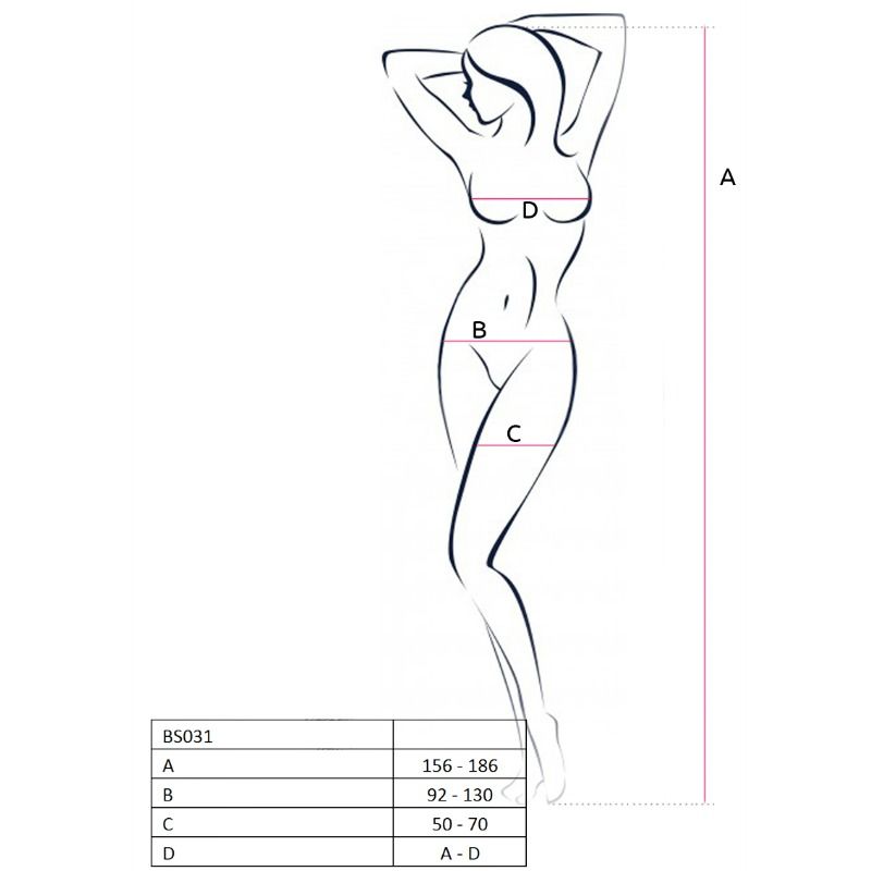 Passion - Woman Bs031 Bodystocking Schwarz Eine Grösse