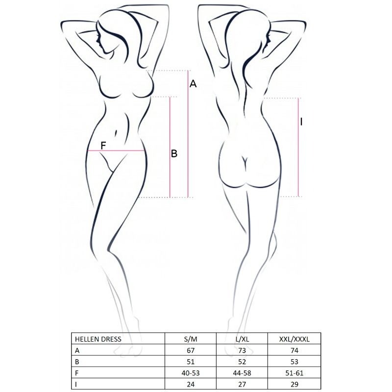 Passion - Woman Hellen Kleid und Tanga Grösse L/XL