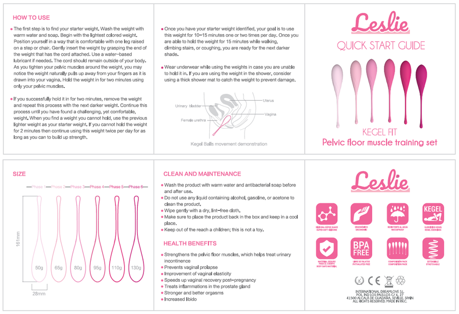 Leslie - Kegel Fit Pelvic Muscle Training Set 6 Stücke
