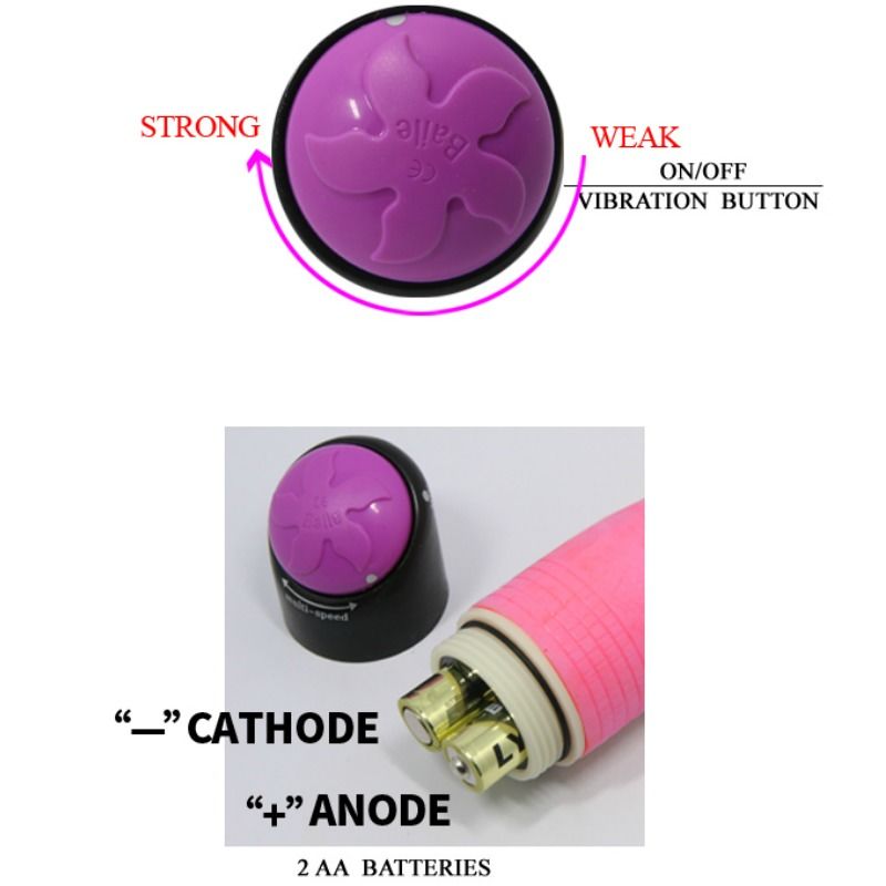 Baile - Bunter Sex Realistischer Vibrator Rosa 23 cm