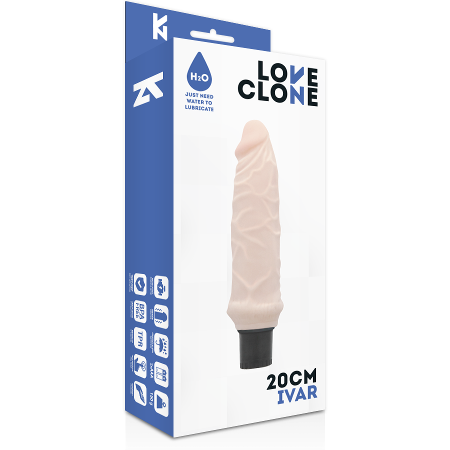 Loveclone - Ivar Selbstschmierender Vibrator 20 cm-x-3.7 cm