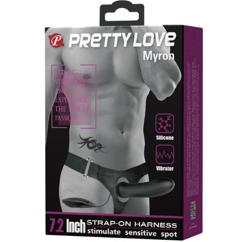 Pretty Love - Myron Strap-On mit Vibration und Hohldildo