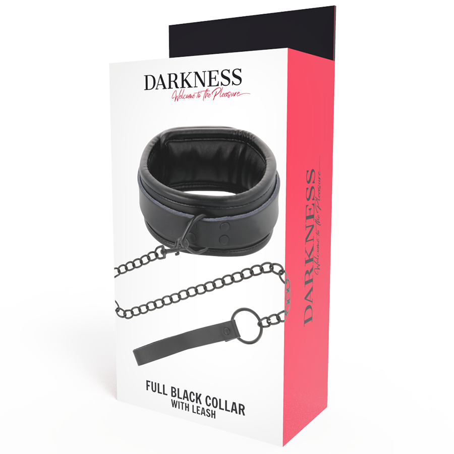 Darkness - Schwarze Halskette mit Kette