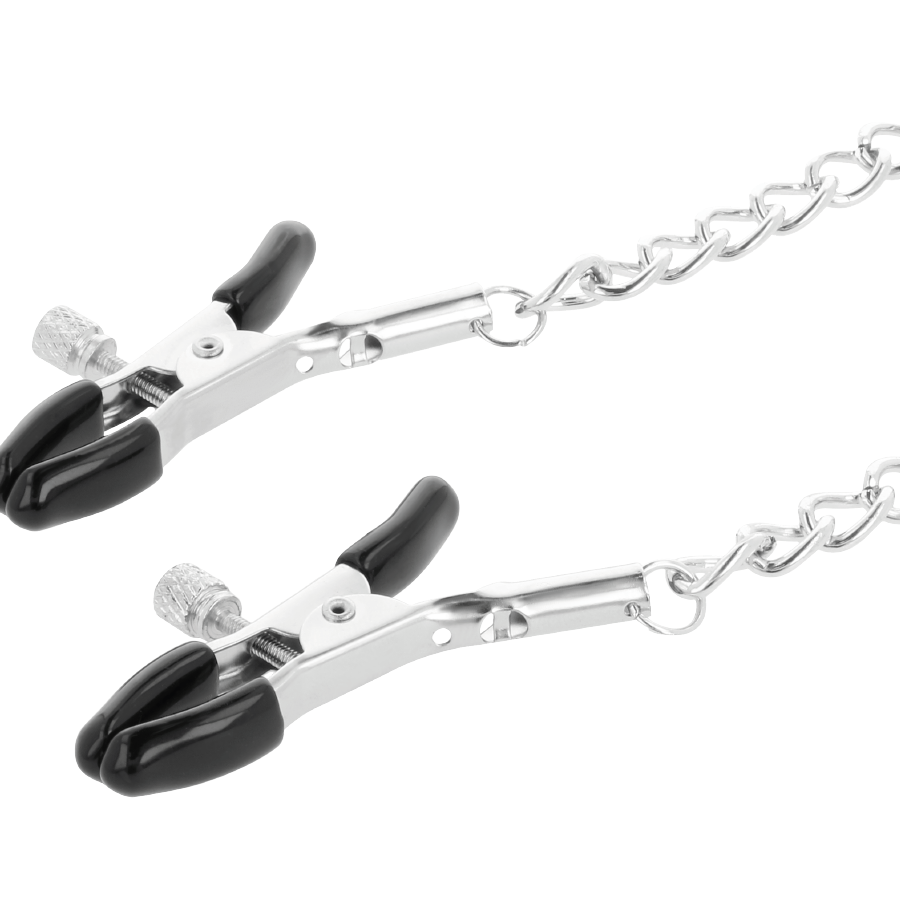 Darkness - Halsband mit Nippelklammern Schwarz
