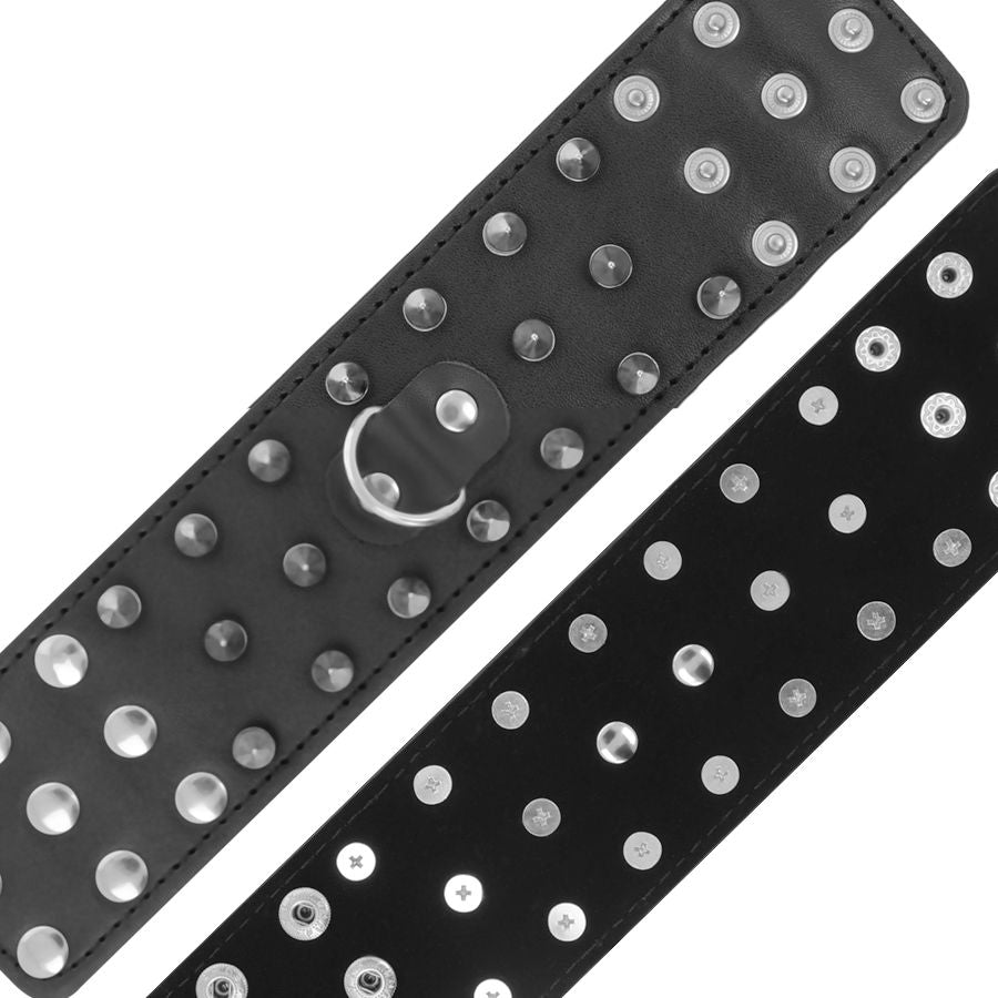 Darkness - Skulls and Bones Schwarze Handschellen mit Spikes