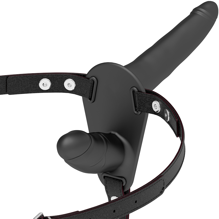 Fetisch Devot Harness - Doppelte Penetration Schwarz