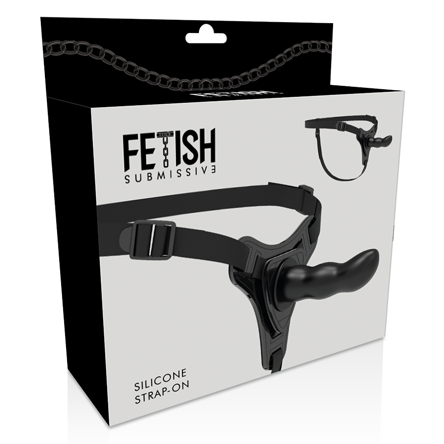Fetish Submissive Harness - Schwarzer Silikon-g-Spot 16 cm