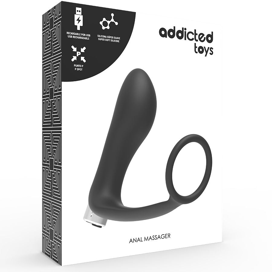 Addicted Toys - Prostatischer Vibrator Wiederaufladbar. Modell 1 - Schwarz