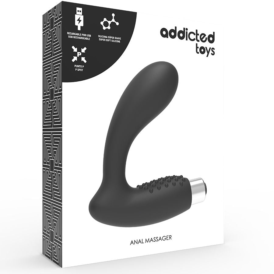 Addicted Toys - Prostatischer Vibrator Wiederaufladbar. Modell 5 - Schwarz