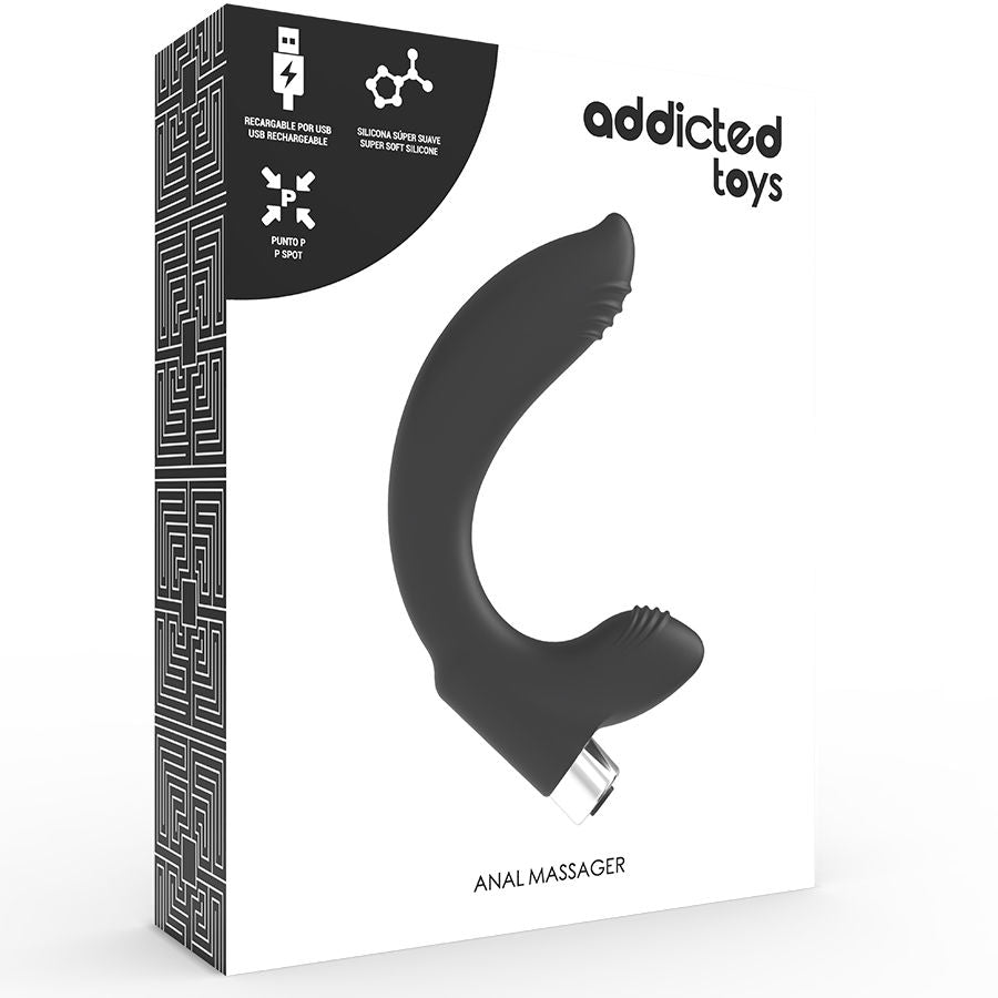 Addicted Toys - Prostatischer Vibrator Wiederaufladbar. Modell 7 - Schwarz