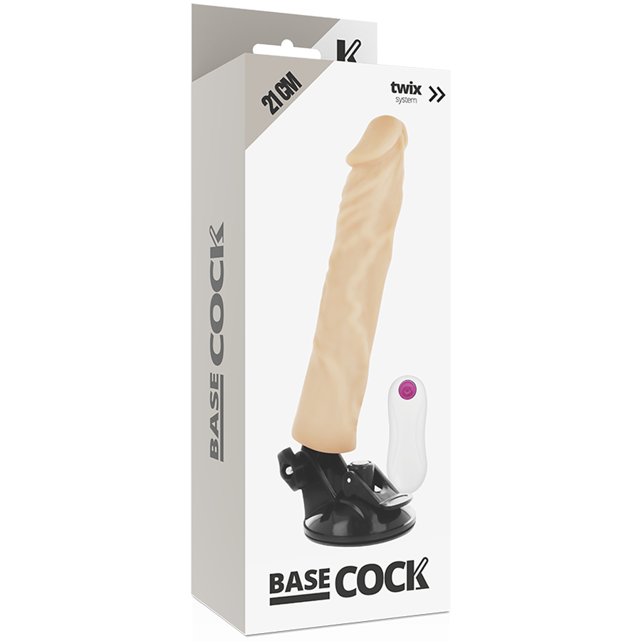 Basecock - Realistischer Vibrator mit Fernbedienung Naturweiss 21 cm-x-4 cm