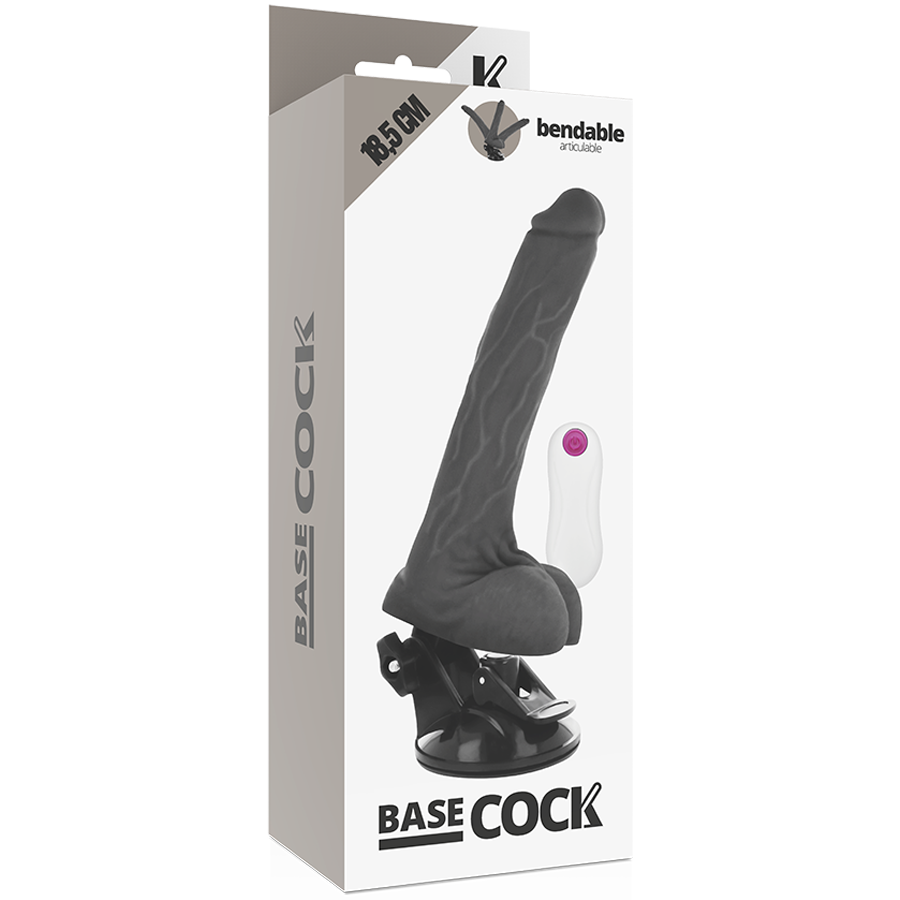 Basecock - Artikulierbarer Vibrator mit Fernbedienung Schwarz 18.5 cm-x-4 cm