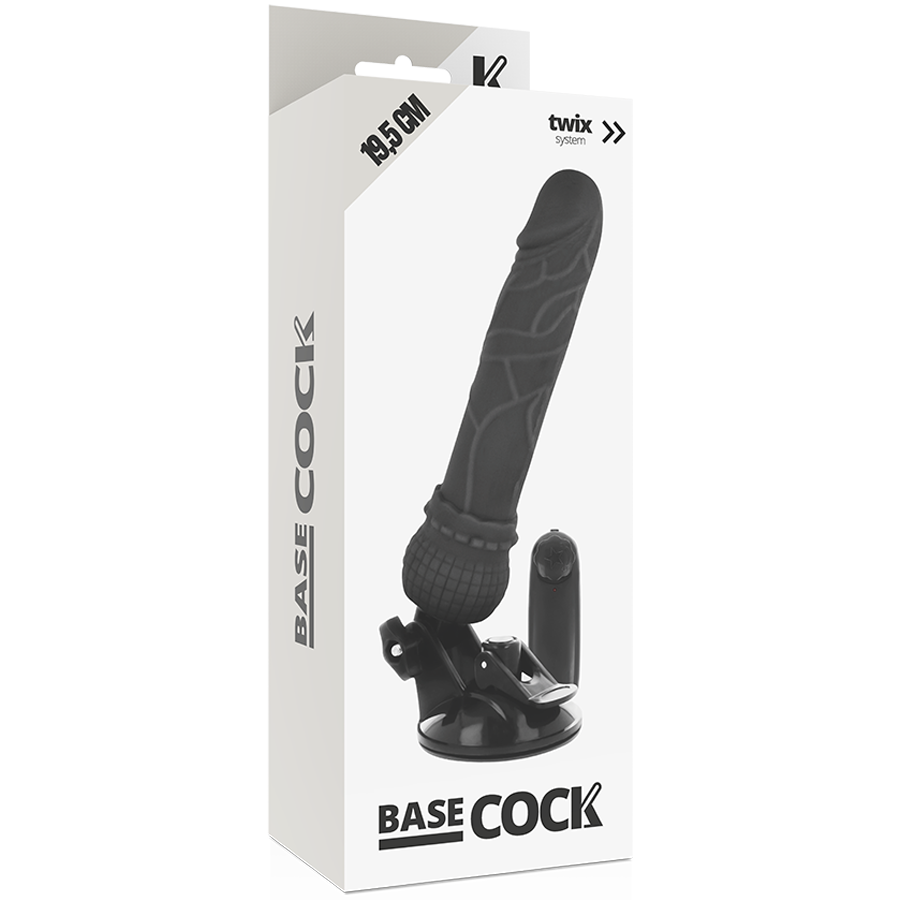 Basecock - Realistischer Vibrator mit Fernbedienung Schwarz 19.5 cm-x-4 cm