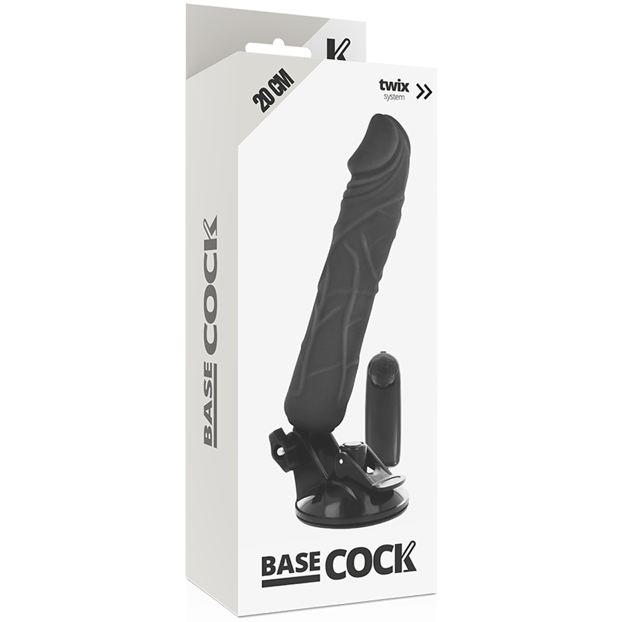 Basecock - Realistischer Vibrator mit Fernbedienung Schwarz 20 cm-x-4 cm