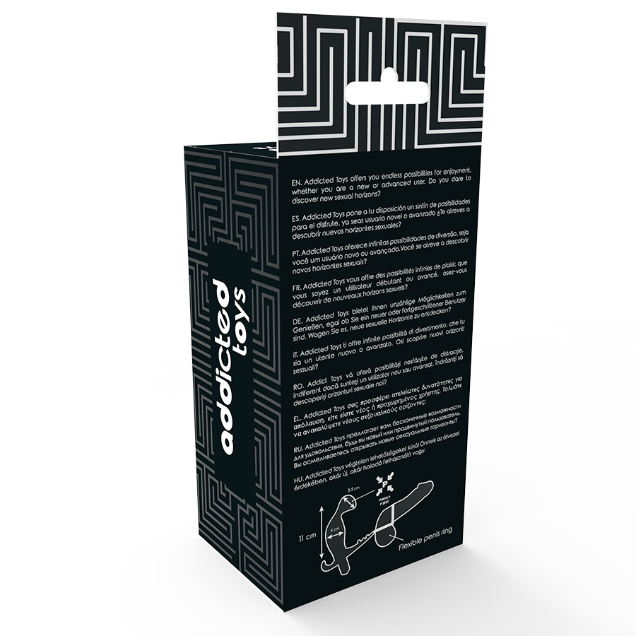 Addicted Toys - Analplug mit Doppeltem Penisring und Hoden Schwarz