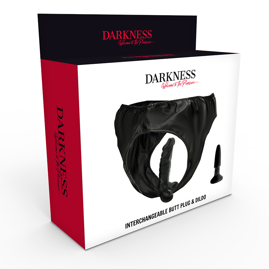 Darkness - Höschen mit Plug und Auswechselbarem Dildo