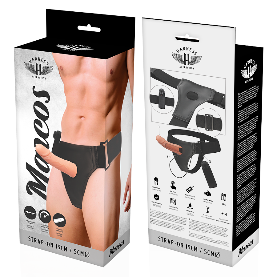 Harness Attraction - Rnes Hohlrahmen mit Vibrator 15 cm-x-5 cm
