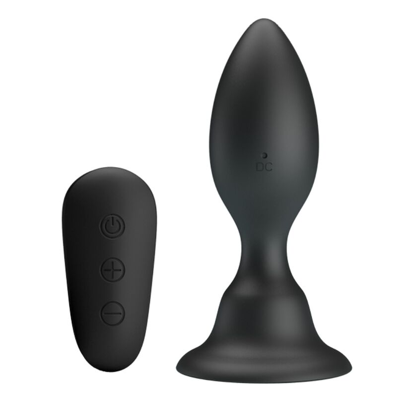 Mr Play - Analstecker mit Vibration, Schwarze Fernbedienung